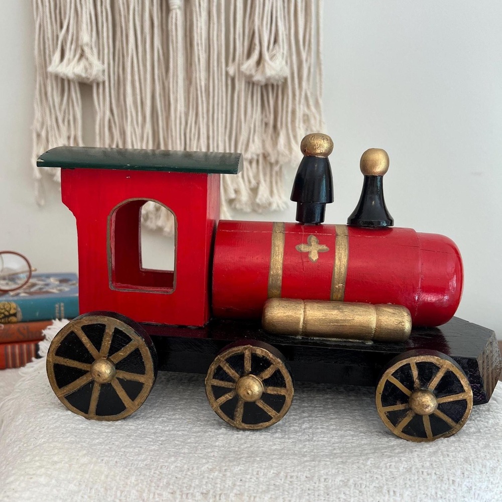 Wooden Train Locomotive Decoration  (3938)